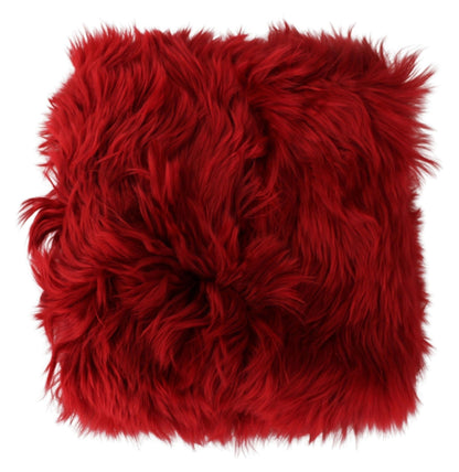 Dolce & Gabbana Elegant Red Alpaca Fur Neck Wrap Scarf