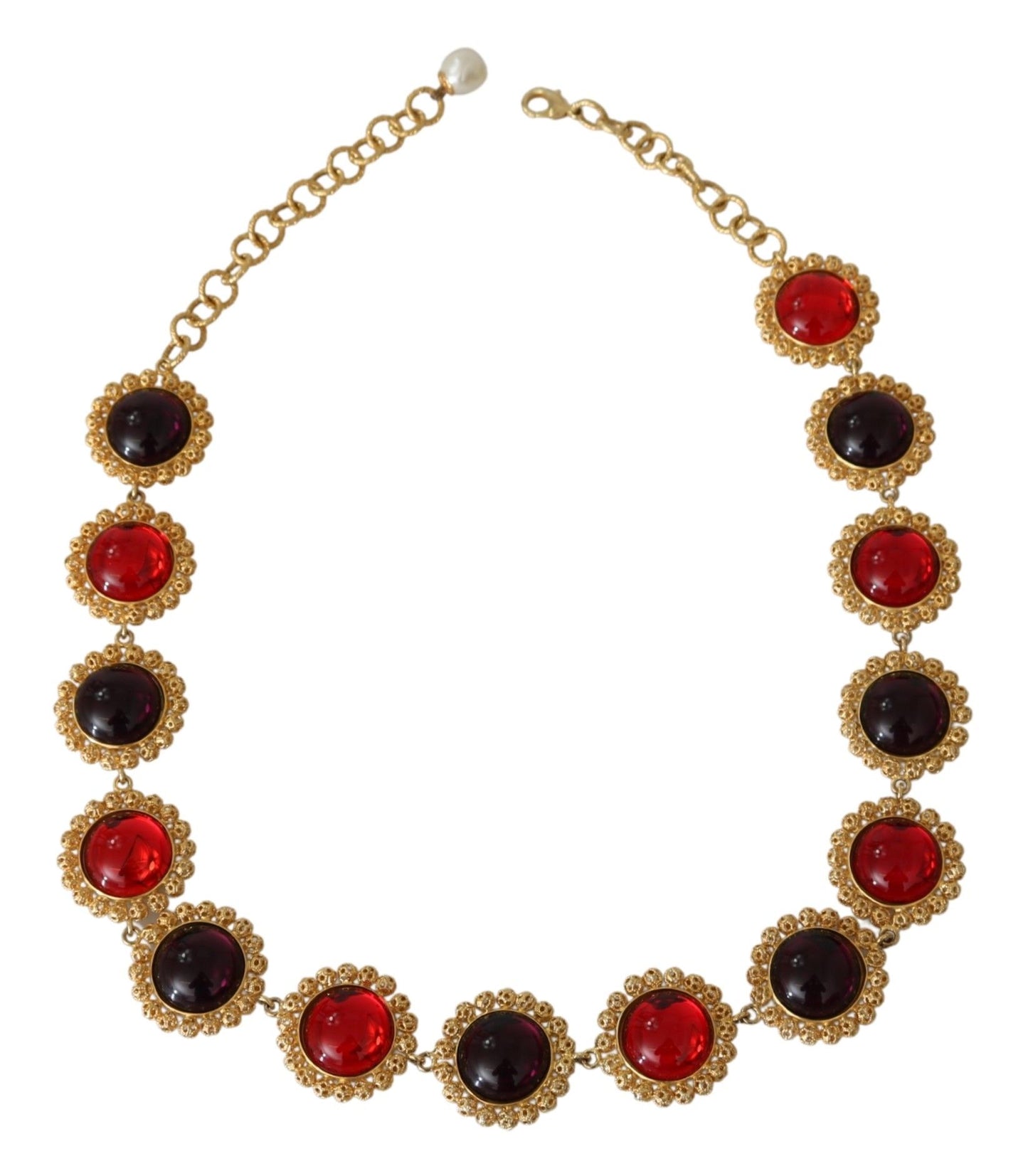 Dolce & Gabbana Elegant Crystal Charm Statement Necklace