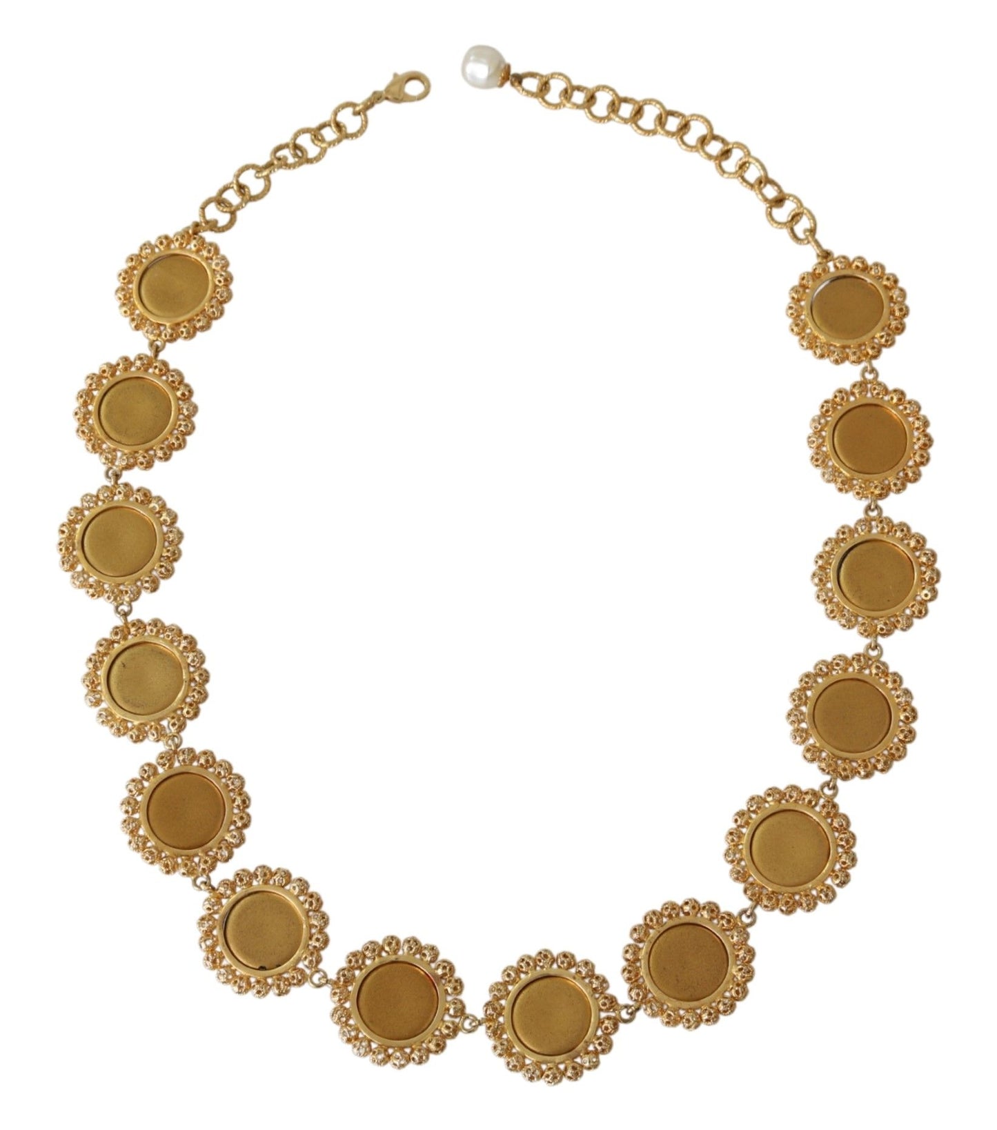 Dolce & Gabbana Elegant Crystal Charm Statement Necklace