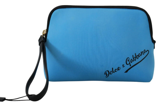 Dolce & Gabbana Elegant Blue Polyamide Pouch Bag