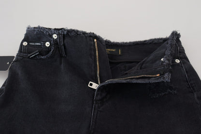 Dolce & Gabbana Black Cotton Skinny High Waist Denim Jeans