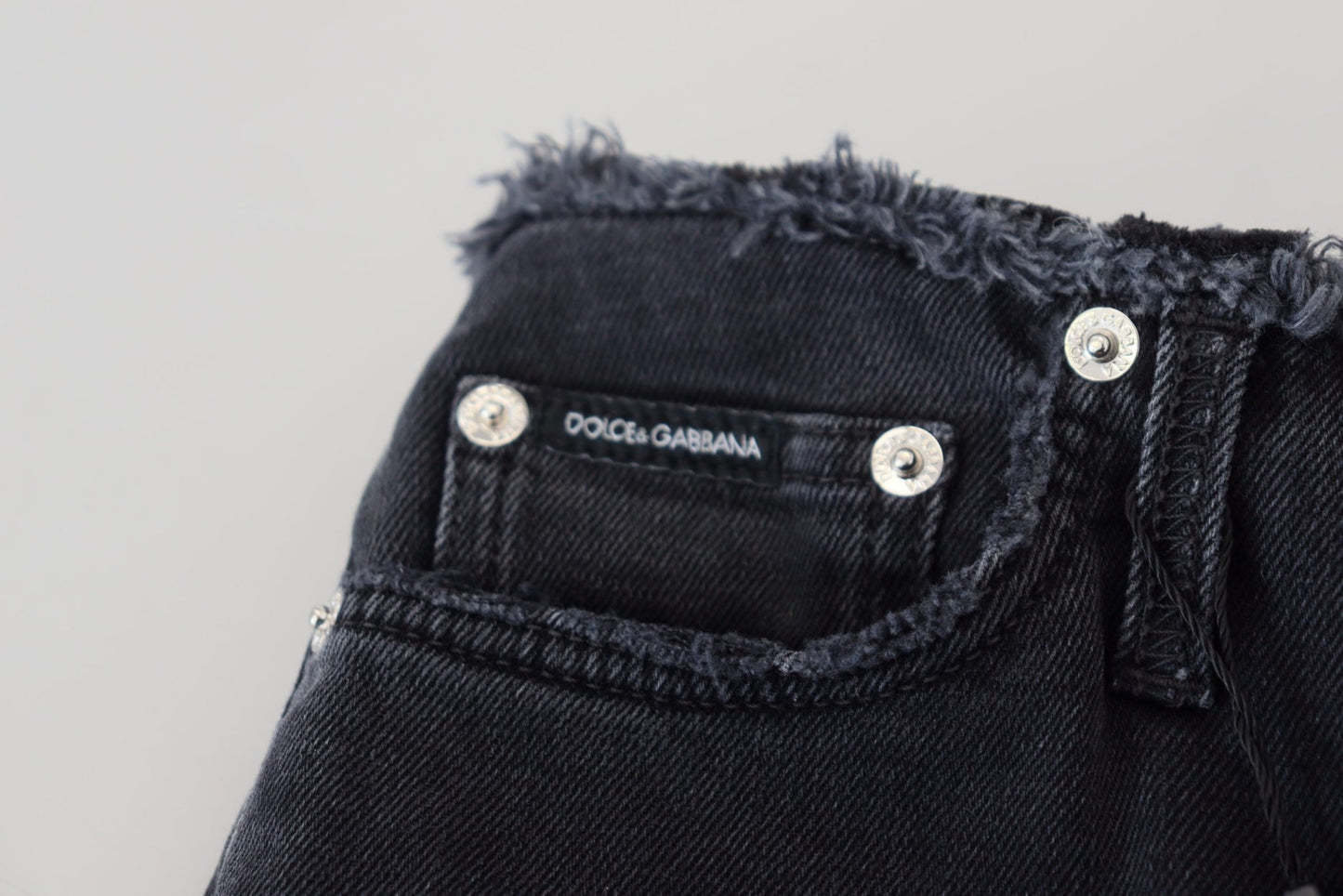 Dolce & Gabbana Black Cotton Skinny High Waist Denim Jeans