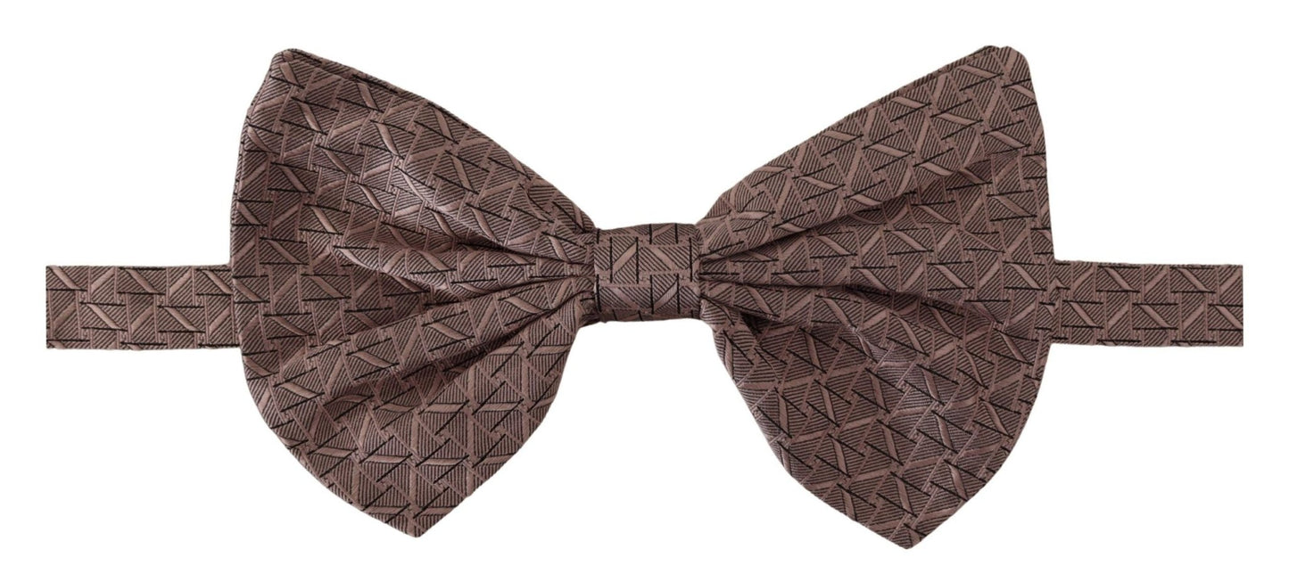 Dolce & Gabbana Gray Fantasy Print Adjustable Neck Papillon Bow Tie