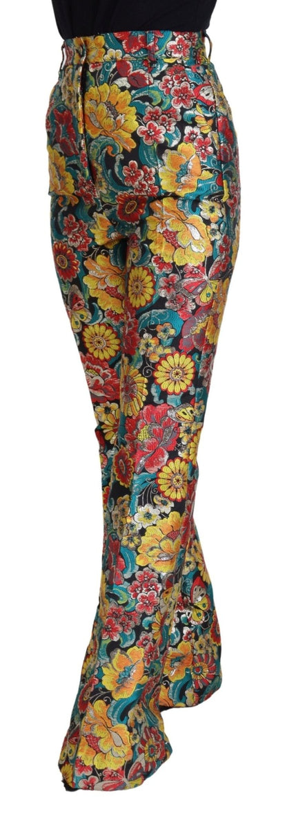Dolce & Gabbana Multicolor Floral Women Flared Pants