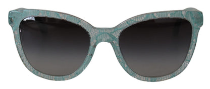 Dolce & Gabbana Blue Lace Acetate Crystal Round DG4190 Sunglasses