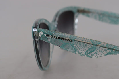 Dolce & Gabbana Blue Lace Acetate Crystal Round DG4190 Sunglasses