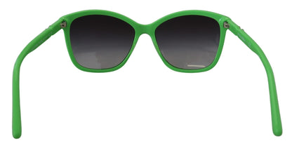 Dolce & Gabbana Chic Green Acetate Round Sunglasses