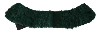 Dolce & Gabbana Elegant Lambskin Fur Scarf in Lush Green
