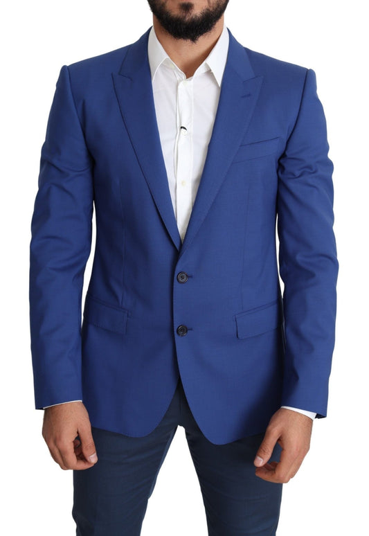Dolce & Gabbana Exquisite Blue Wool Martini Blazer Jacket