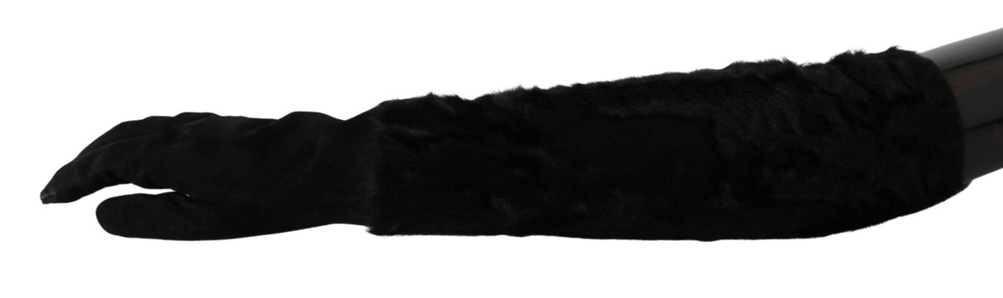 Dolce & Gabbana Elegant Elbow Length Suede Gloves