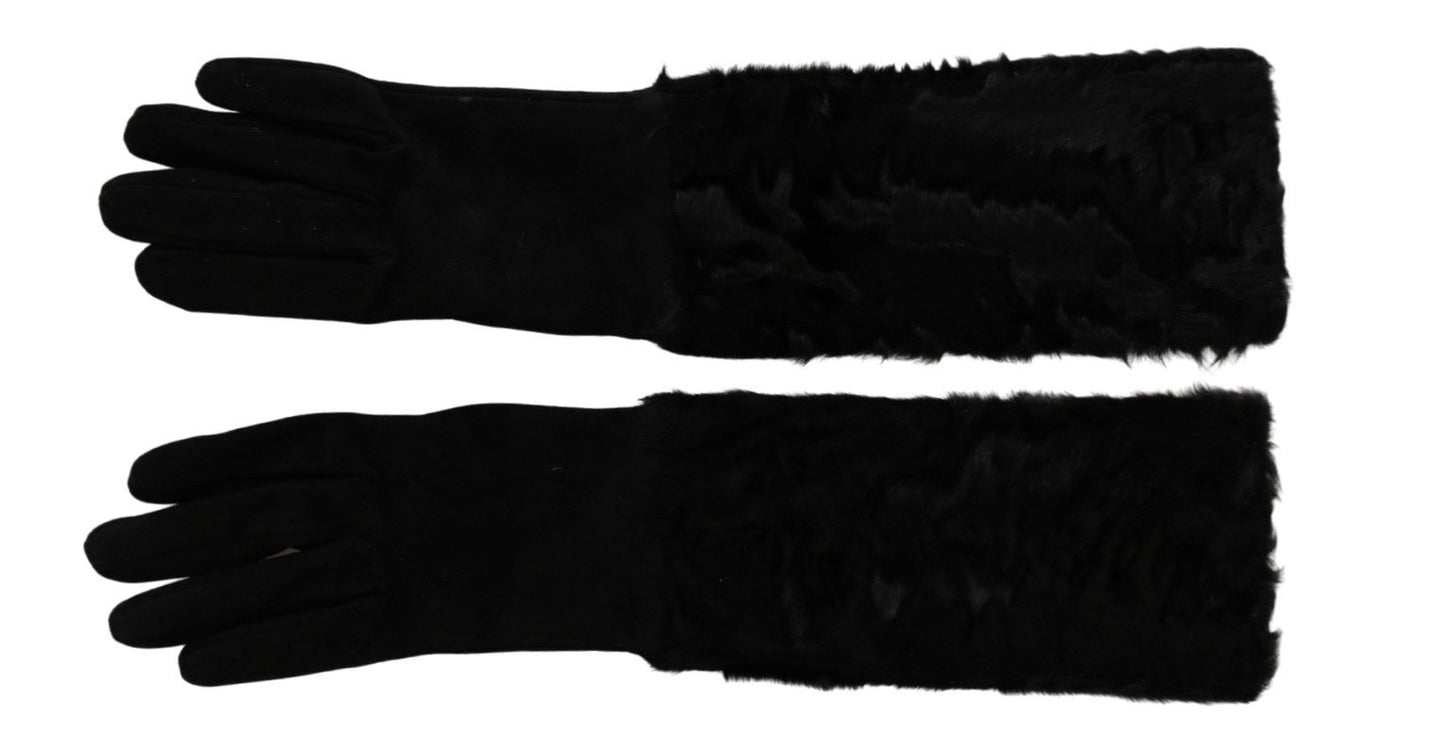 Dolce & Gabbana Elegant Elbow Length Suede Gloves