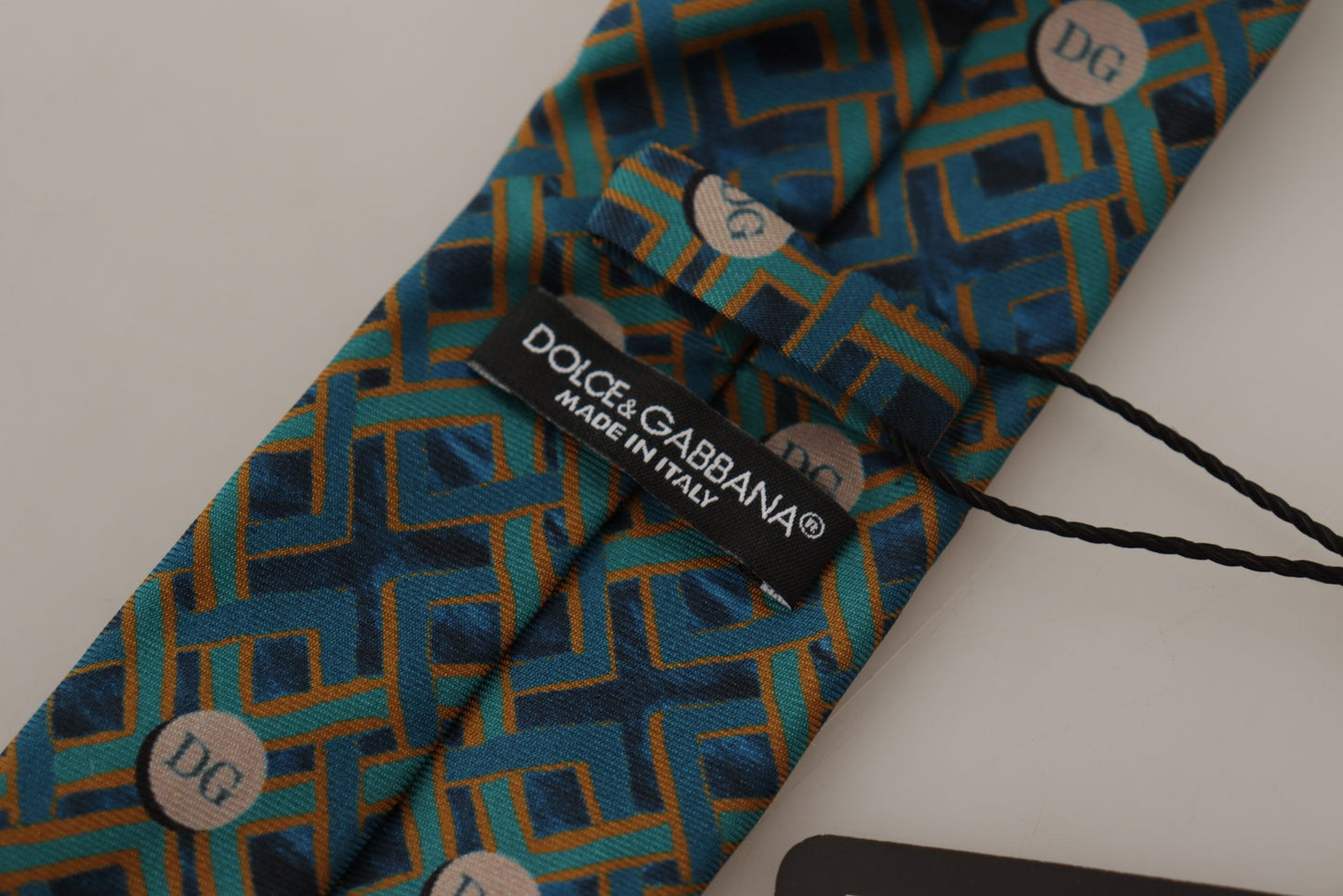 Dolce & Gabbana Blue Fantasy Print Silk Adjustable Necktie Accessory Tie