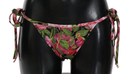 Dolce & Gabbana Elegant Rose Pattern Bikini Bottom