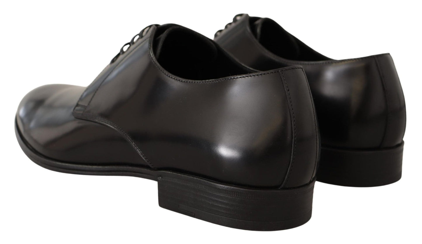 Dolce & Gabbana Elegant Black Leather Derby Shoes