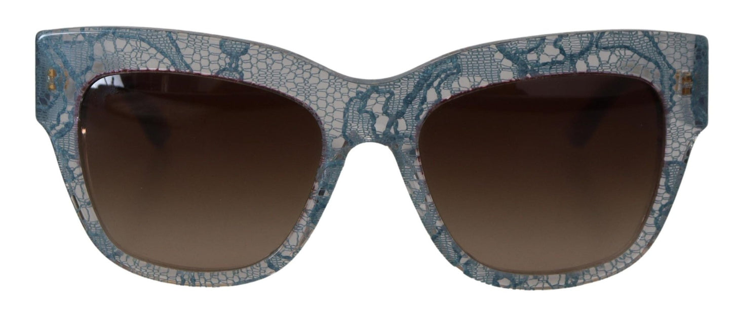 Dolce & Gabbana Blue Lace Acetate Rectangle DG4231 Shades Sunglasses