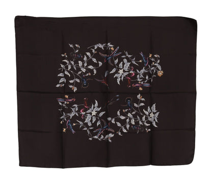 Dolce & Gabbana Elegant Silk Scarf Wrap in Luxe Brown