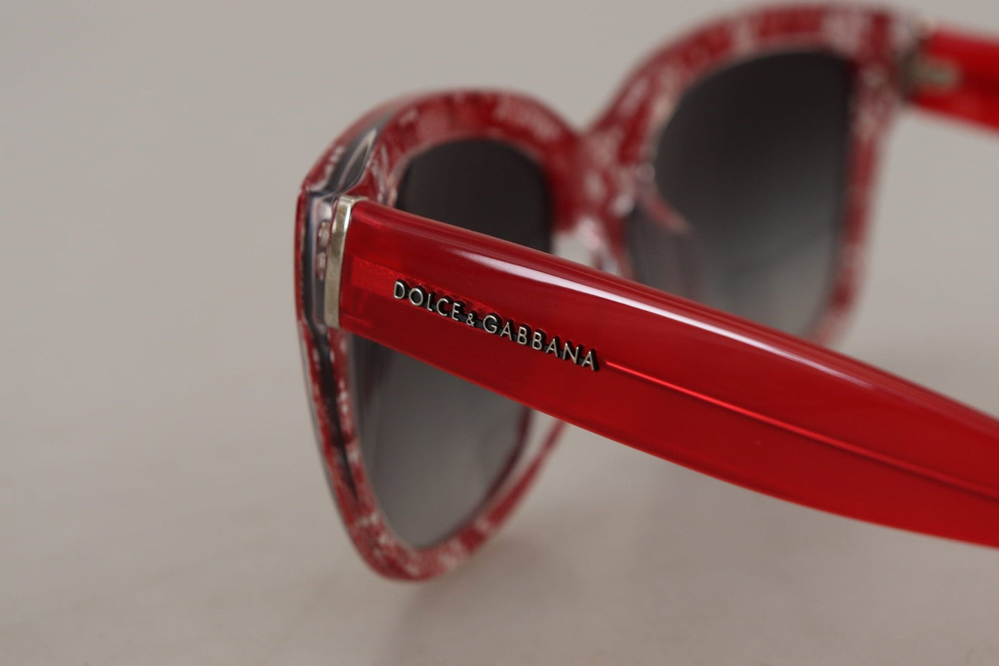 Dolce & Gabbana Red Lace Acetate Rectangle Shades DG4226F Sunglasses