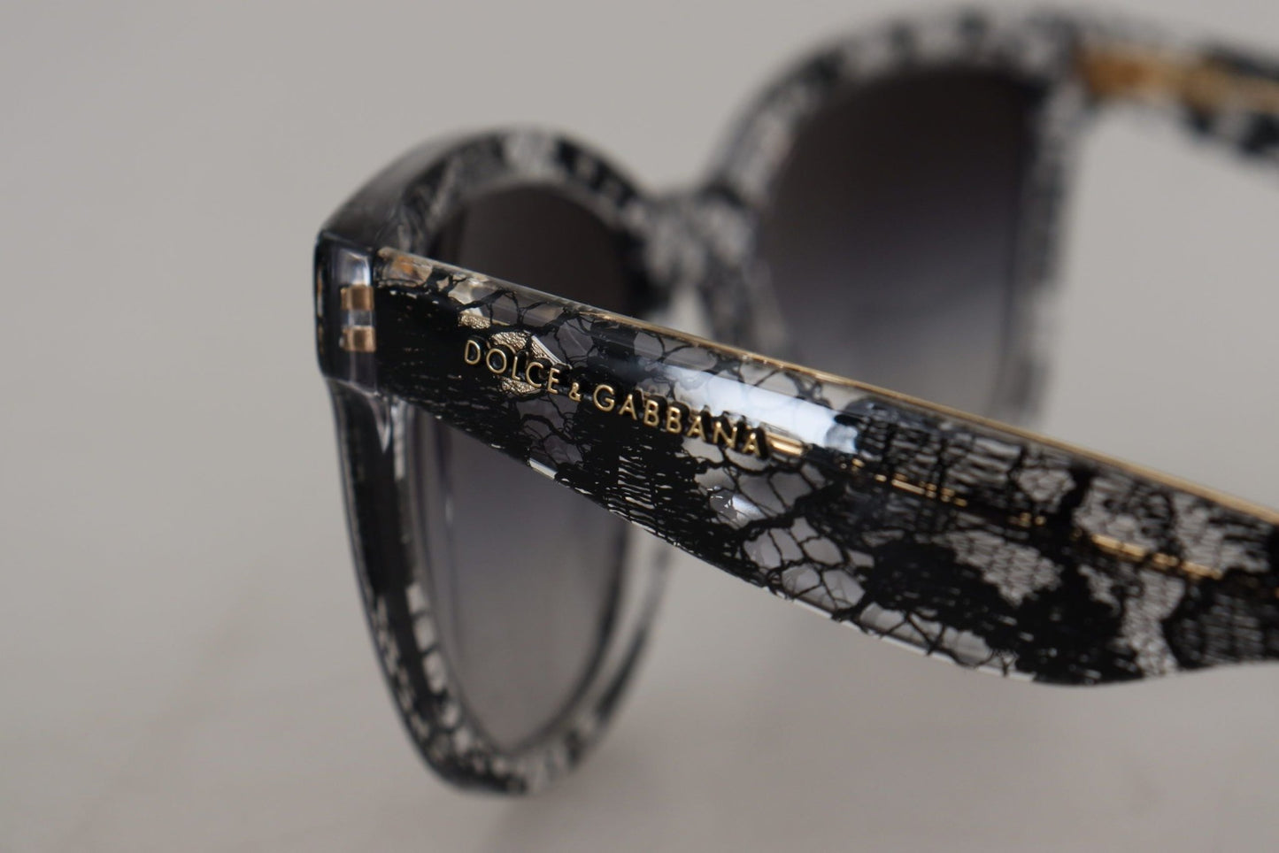 Dolce & Gabbana Black Lace White Acetate Frame Shades DG4190 Sunglasses