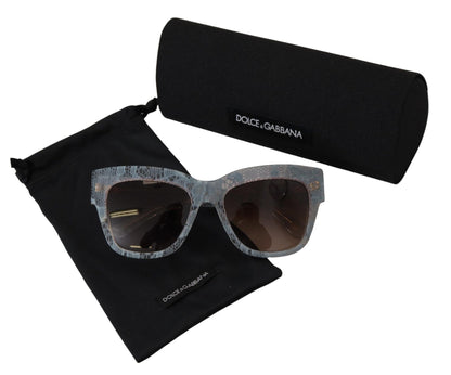 Dolce & Gabbana Blue Lace Acetate Rectangle Shades DG4231 Sunglasses
