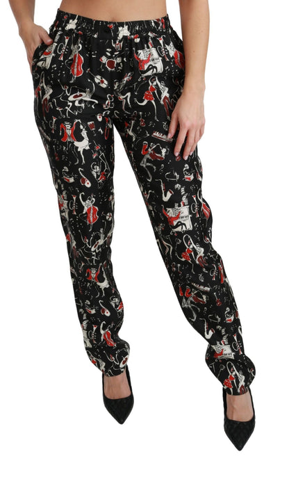 Dolce & Gabbana Sleek Silk Slim-Fit Mid-Waist Pants