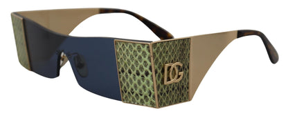 Dolce & Gabbana Gold Metal Rectangle Shades DG2263 Sunglasses