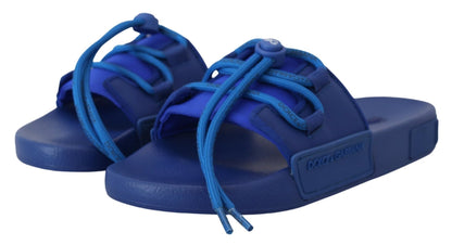 Dolce & Gabbana Elegant Blue Slide Sandals