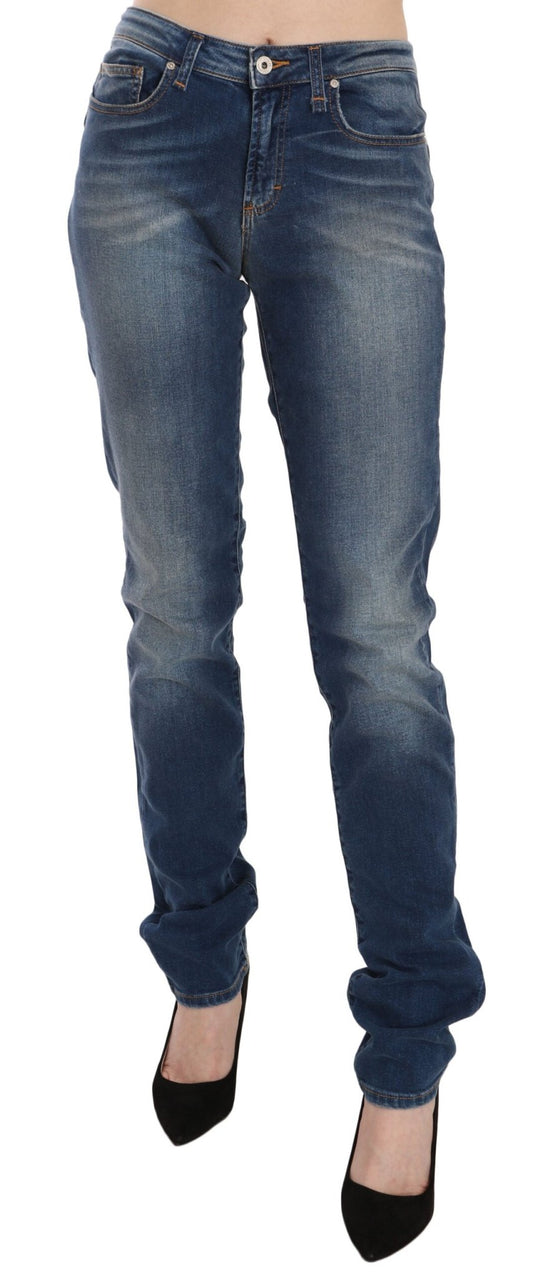 Fiorucci Svelte Mid Waist Slim Jeans in Vintage Blue