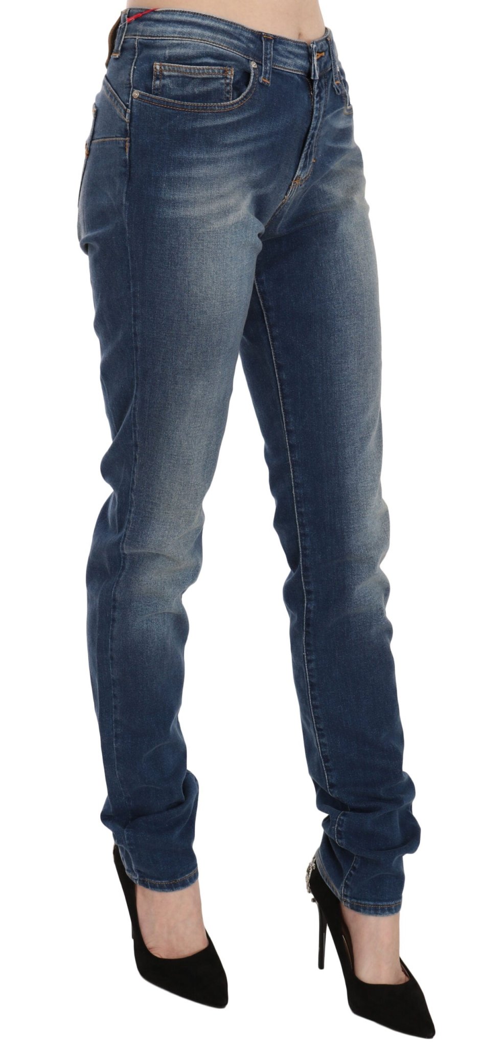 Fiorucci Svelte Mid Waist Slim Jeans in Vintage Blue