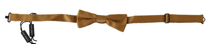Dolce & Gabbana Opulent Gold Silk Tied Bow Tie