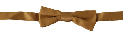 Dolce & Gabbana Opulent Gold Silk Tied Bow Tie