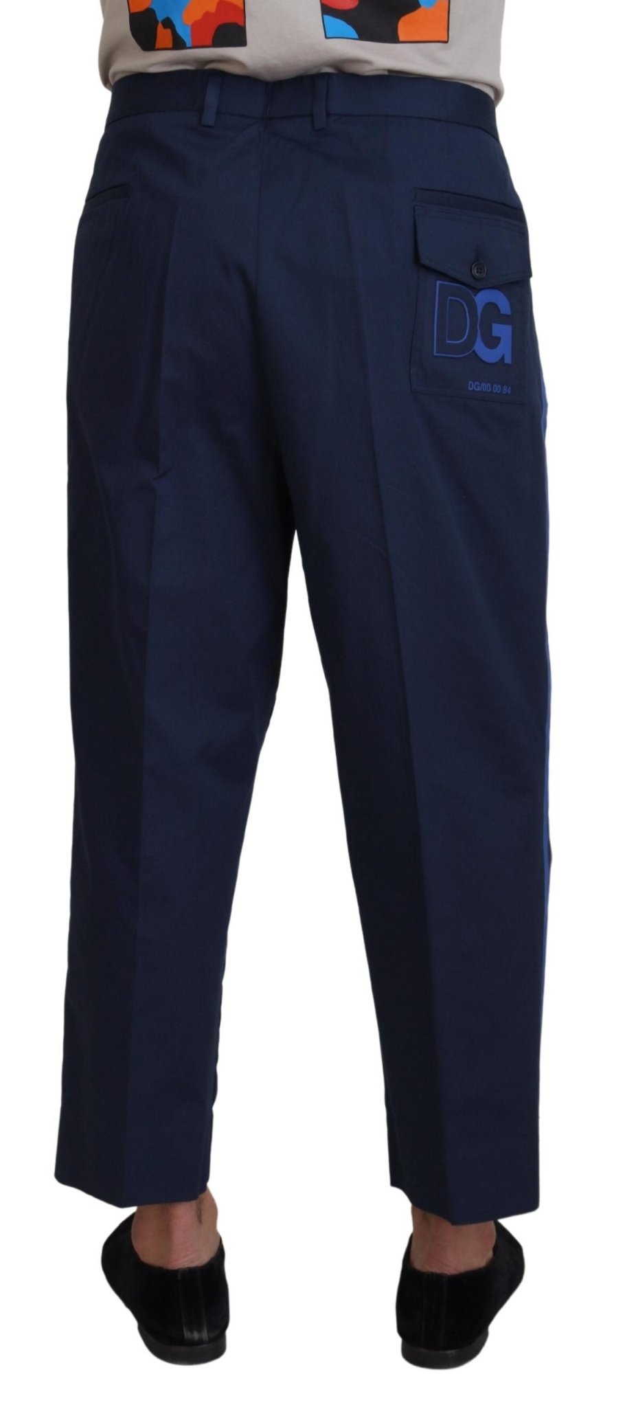 Dolce & Gabbana Blue Cotton Men Cropped Pants