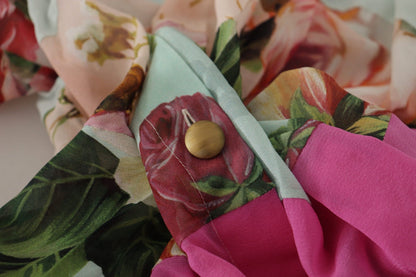 Dolce & Gabbana Elegant Floral Patchwork Silk Blouse