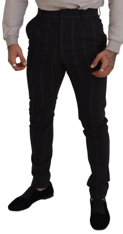Dolce & Gabbana Black Wool Chino Formal Men Pants