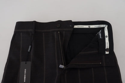 Dolce & Gabbana Black Wool Chino Formal Men Pants