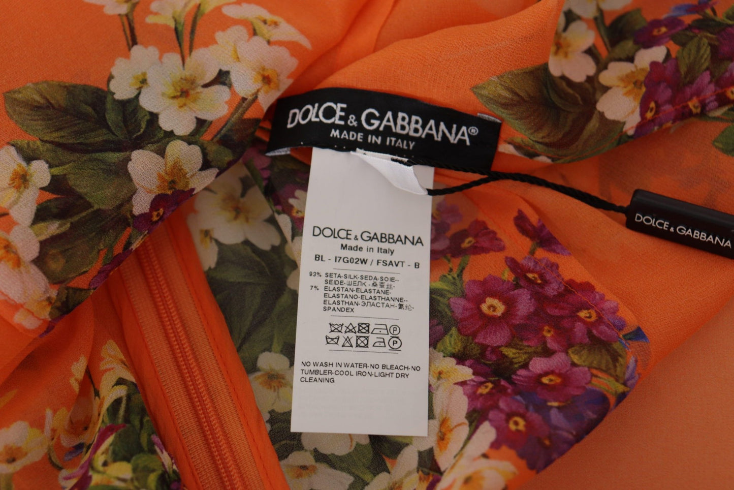 Dolce & Gabbana Elegant Floral Silk Blouse with Back Zipper