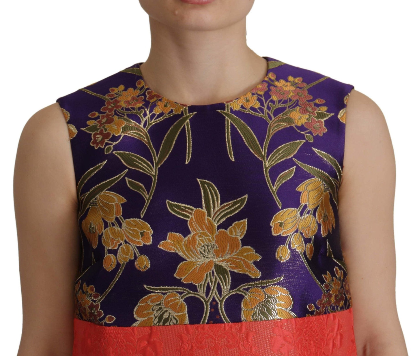 Dolce & Gabbana Multicolor Jacquard Shift Polyester Dress