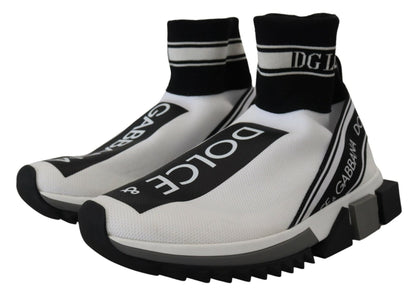 Dolce & Gabbana Chic Black and White Sorrento Slip-On Sneakers