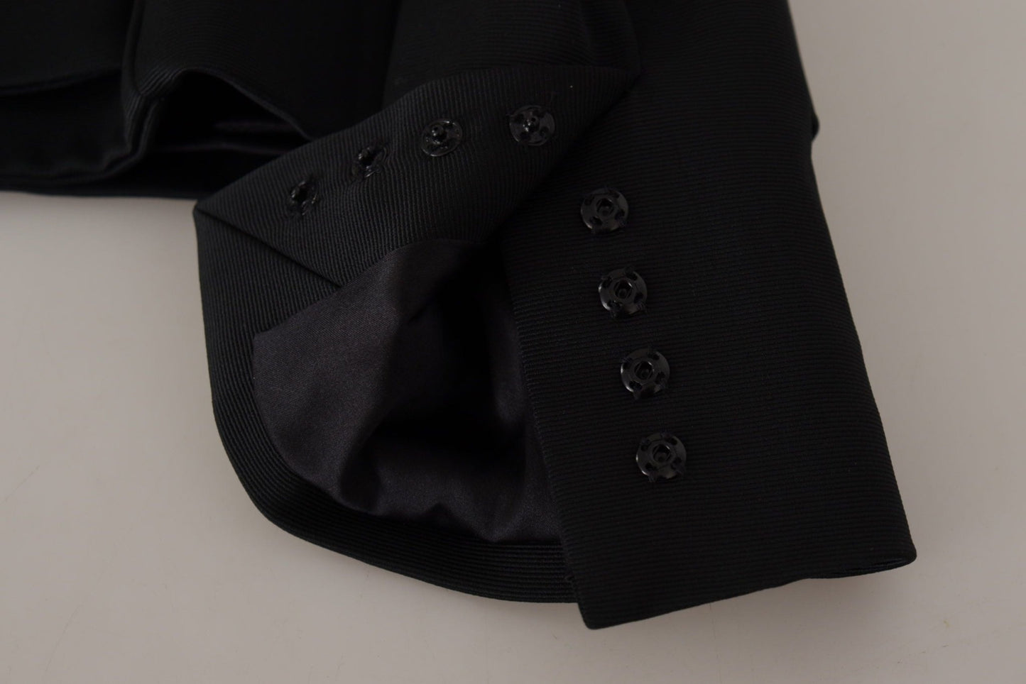 Dolce & Gabbana Black Slim Fit Long Sleeves Snap Jacket
