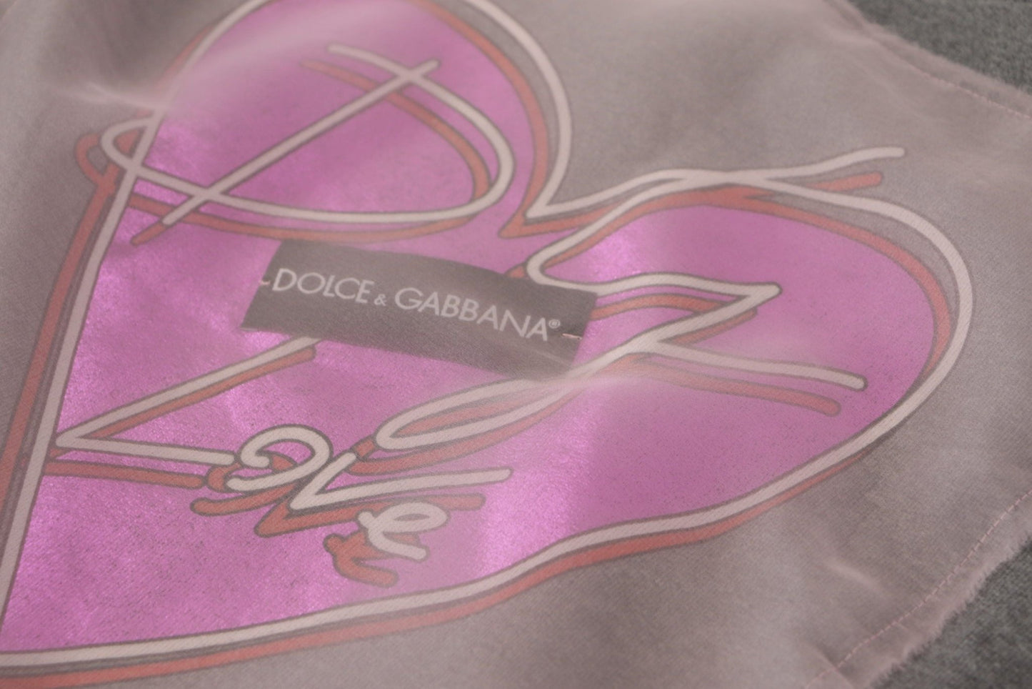 Dolce & Gabbana Grey Heart Pink Limited Edition Top T-shirt