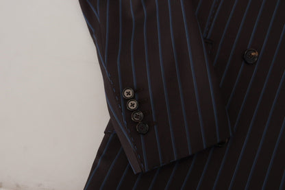 Dolce & Gabbana Black Striped Wool Formal 2 Piece Suit