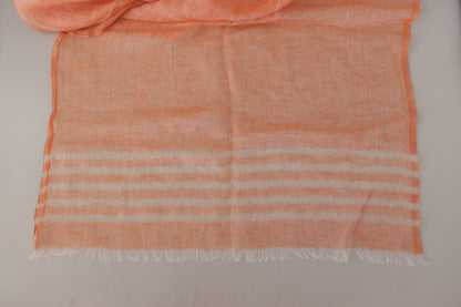 Malo Elegant Orange Linen Shawl Wrap Scarf