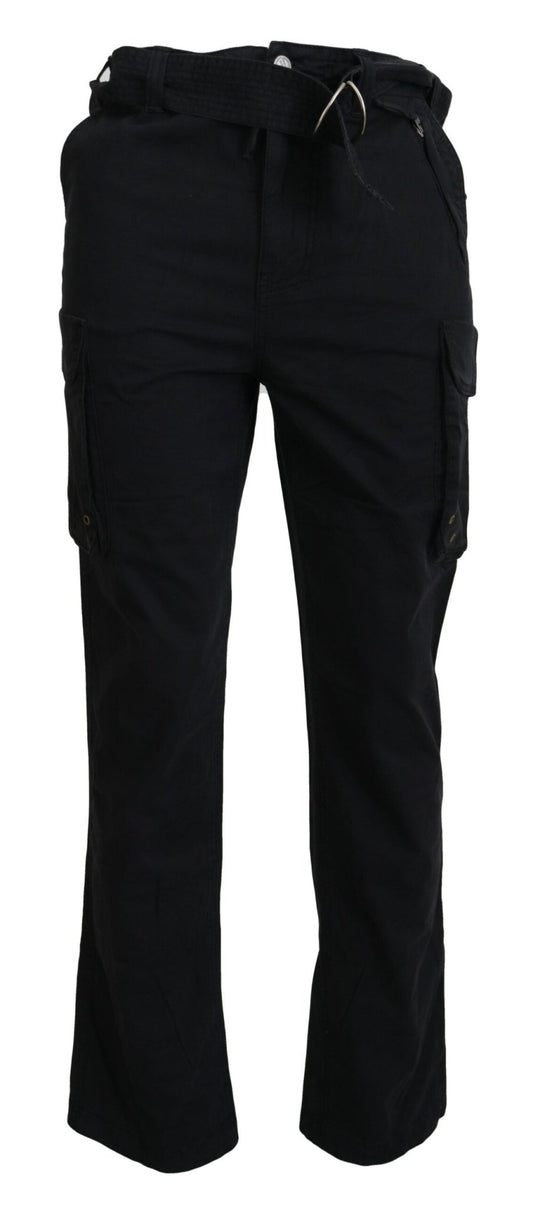 Roberto Cavalli Elegant Black Cargo Pants with Belt