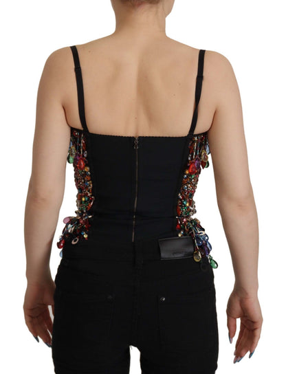 Dolce & Gabbana Multicolor Jeweled Corset Spring Bustier Top