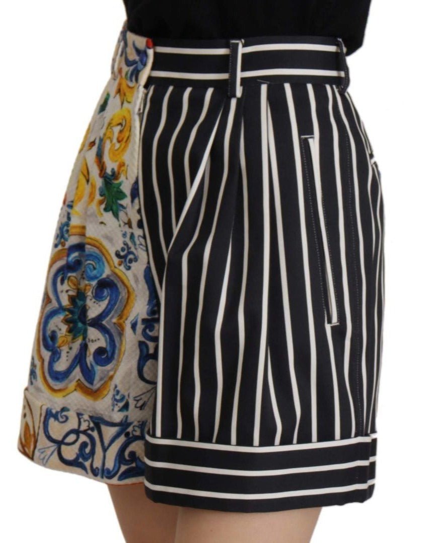 Dolce & Gabbana Multicolor Stripes Majolica Bermuda Shorts