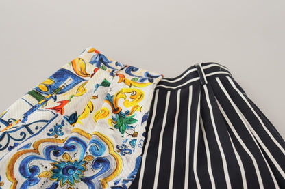 Dolce & Gabbana Multicolor Stripes Majolica Bermuda Shorts