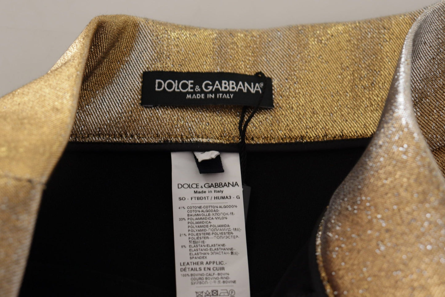 Dolce & Gabbana Gold Cotton Blend Glittered Hot Shorts