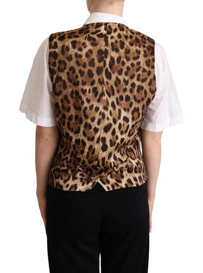 Dolce & Gabbana Elegant Leopard Print Sleeveless Vest
