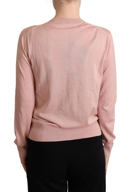 Dolce & Gabbana Pink Cashmere Silk Buttons Cardigan Sweater
