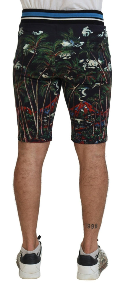 Dolce & Gabbana Volcano Print Casual Knee-Length Shorts