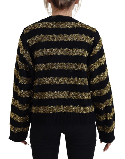 Dolce & Gabbana Black Gold D&G Crystal Cashmere Sweater